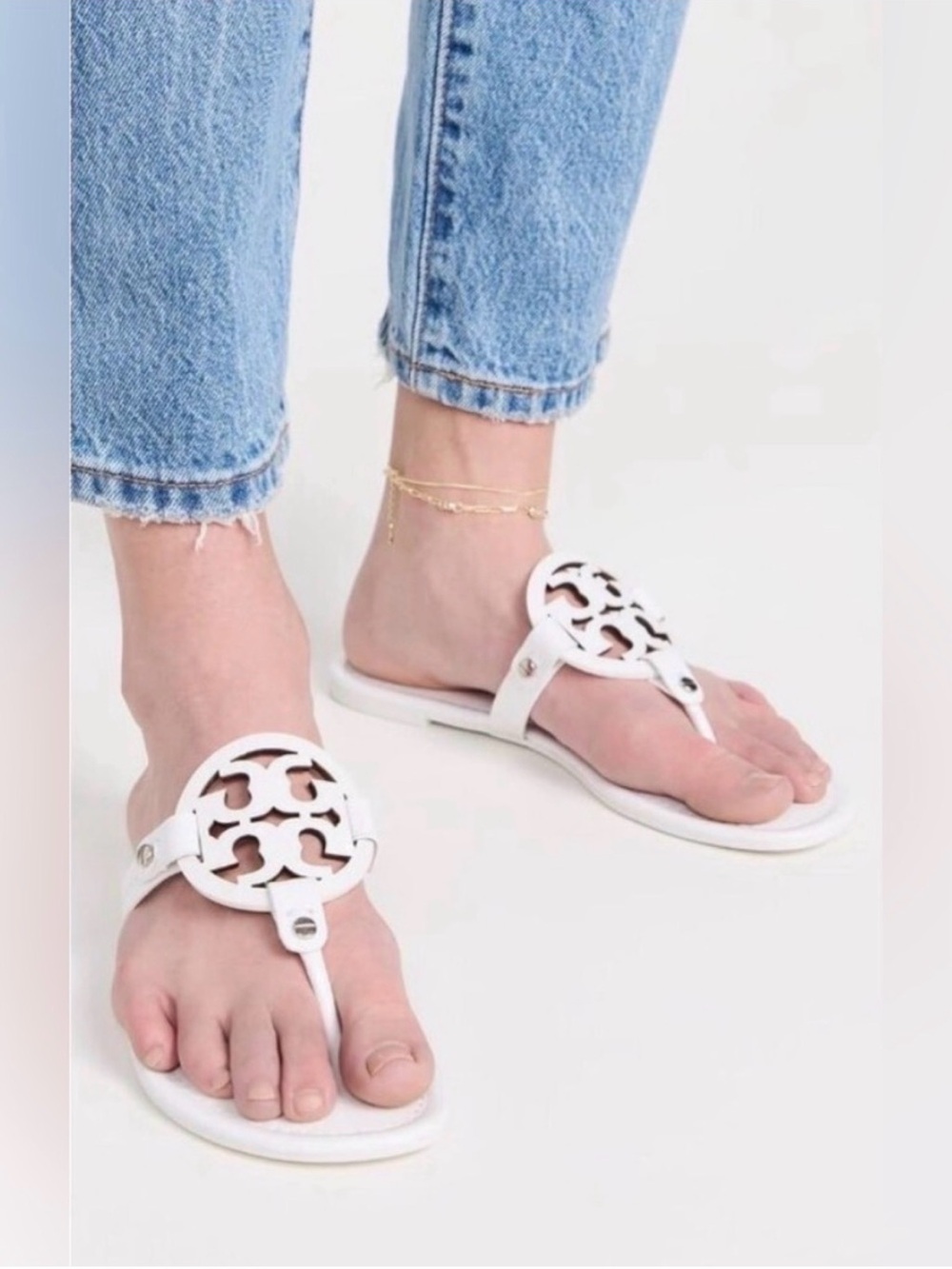 Tory Burch Bright White Patent Leather Miller Sandals - Picture 10 of 10